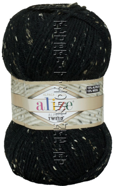 Пряжа Alpaca Tweed Alize - (60 - Чёрный)