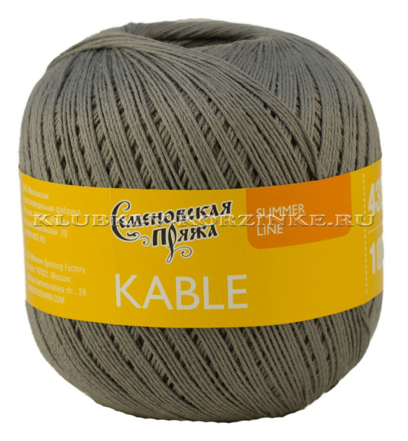 Пряжа Семеновская «Кабле» - (30006 - Серый_х1)
