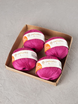 Пряжа Пехорка «Цветное кружево» - (49 - Фуксия)