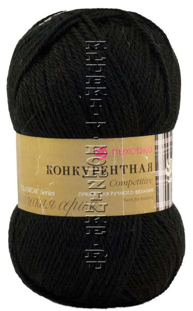 Пряжа Пехорка «Конкурентная» - (02 - Черный)