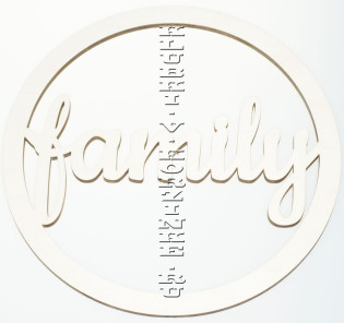 Контур - основа "family" из фанеры для макраме, 23 см