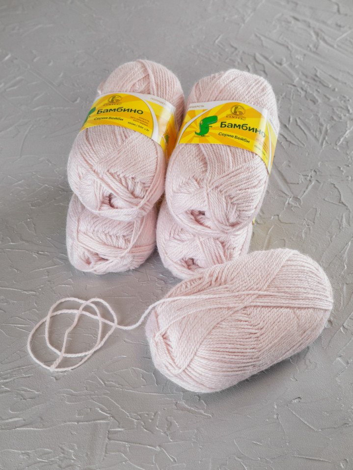 Пряжа Камтекс «Бамбино» - (067 - Пудра)