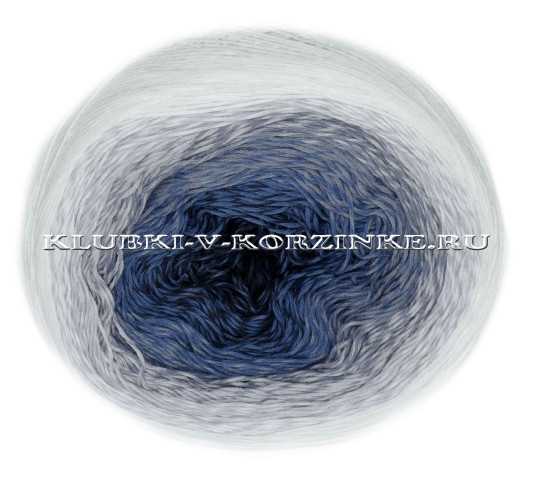 Пряжа YarnArt Rosegarden - (306 - Белый, серый, синий)