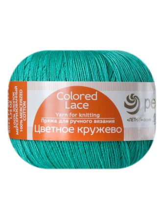 Пряжа Пехорка «Цветное кружево» - (581 - Светло-изумрудный)