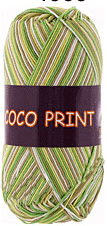 Пряжа VITA cotton "COCO PRINT" - (4671 - Желто-зеленый меланж)