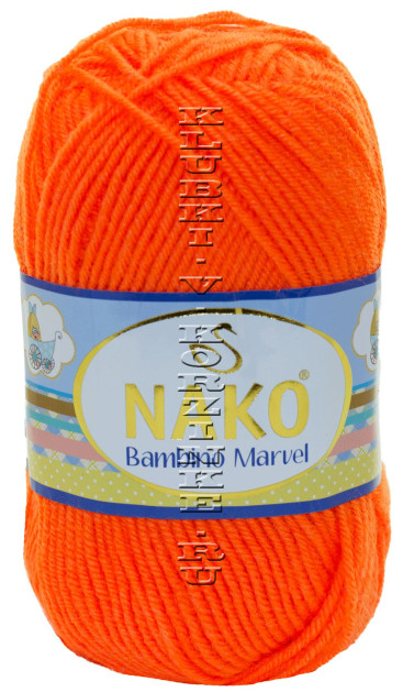 Пряжа NAKO "Bambino Marvel" - (9006 - Ярко-оранжевый)