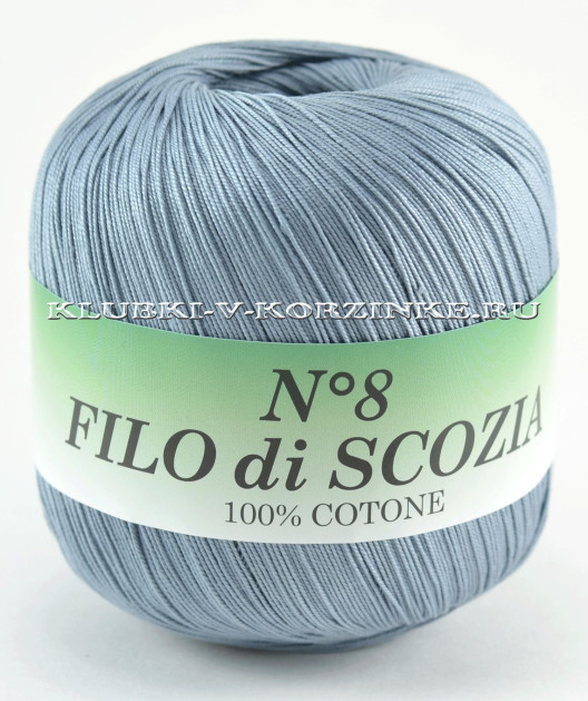 Пряжа Filo di Scozia №8 - (87 - Серый)