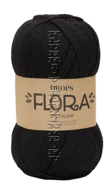 Пряжа Flora DROPS - (06 - Чёрный)