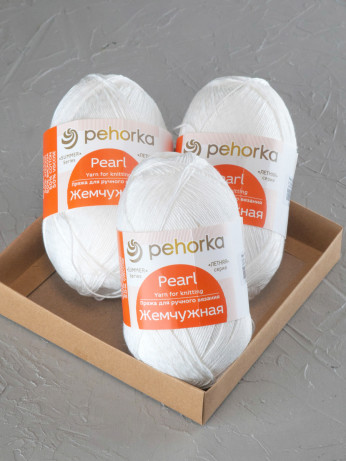 Пряжа Пехорка «Жемчужная» - (01 - Белый)
