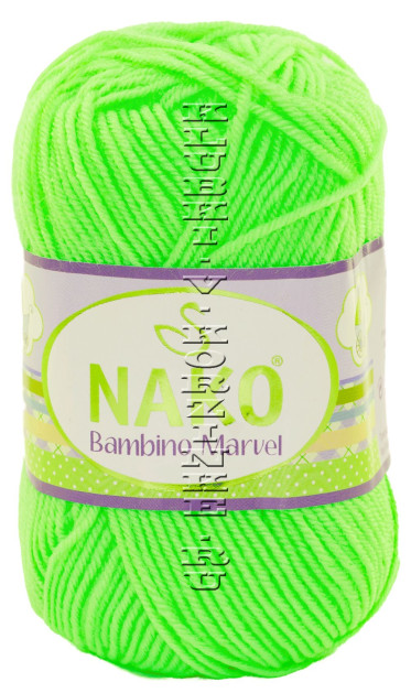 Пряжа NAKO "Bambino Marvel" - (9007 - Ультра-салатовый)