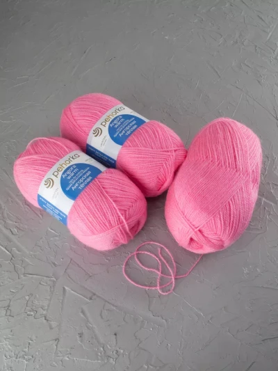 Пряжа Пехорка «Ангорская теплая» - (11 - Ярко - розовый)