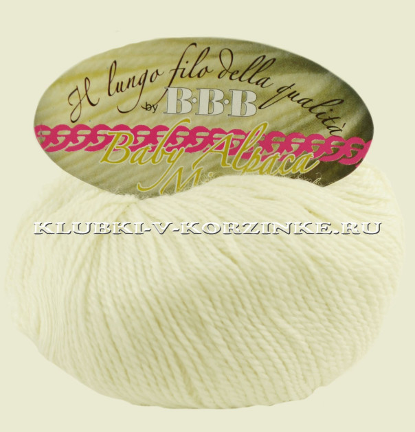 Пряжа Baby Alpaca Mix BBB - (7800 - Молочный)