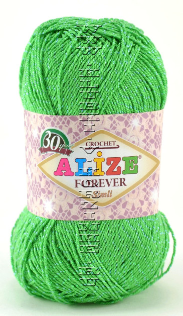 Пряжа FOREVER SIMLI Alize - (126 - Зеленая трава)