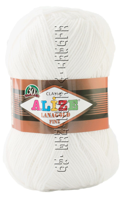 Пряжа Lanagold Fine Alize - (55 - Белый)