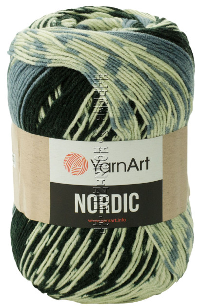 Пряжа YarnArt Nordic - (650 - Кремовый, чёрный, серый)
