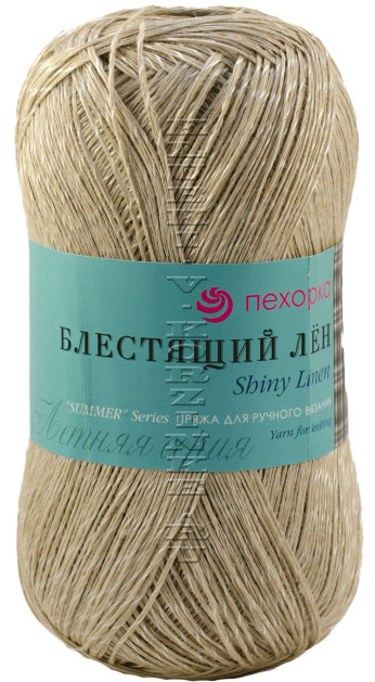 Пряжа Пехорка Блестящий лён - (03 - Светлобежевый)
