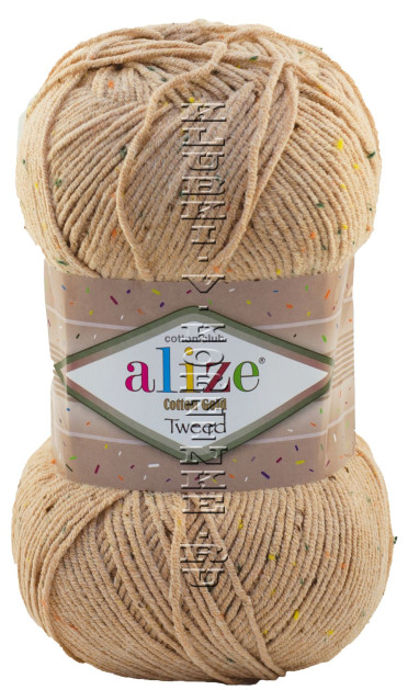 Пряжа Cotton Gold  Tweed Alize - (262 - Светло-бежевый)