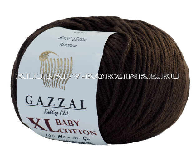 Пряжа GAZZAL (Газзал) Baby Cotton XL - (3436XL - Коричневый)