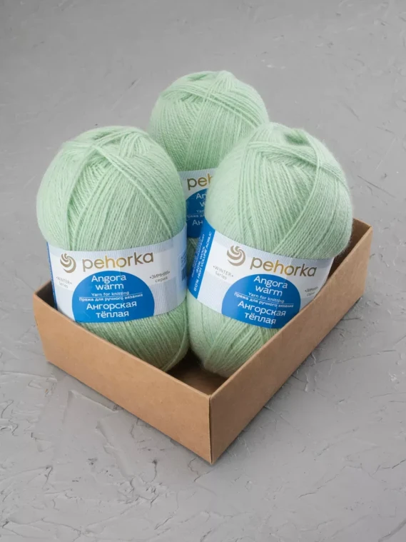 Пряжа Пехорка «Ангорская теплая» - (09 - Зелёное яблоко)