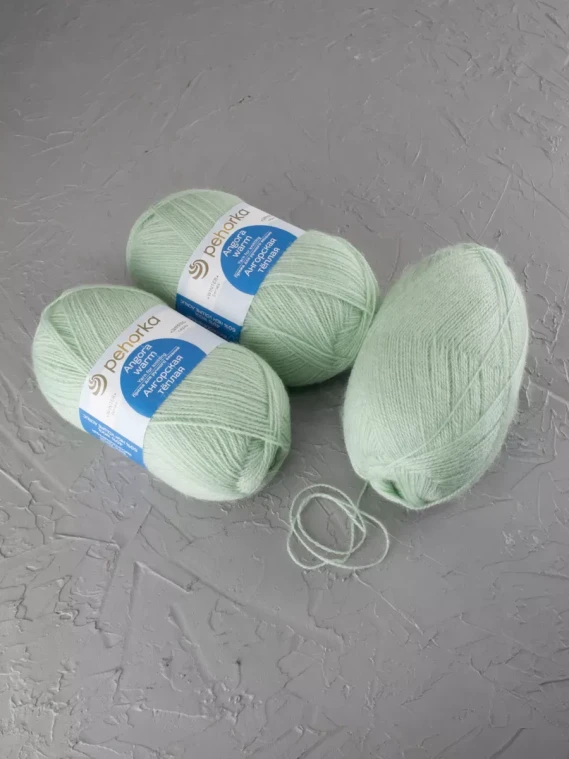 Пряжа Пехорка «Ангорская теплая» - (09 - Зелёное яблоко)