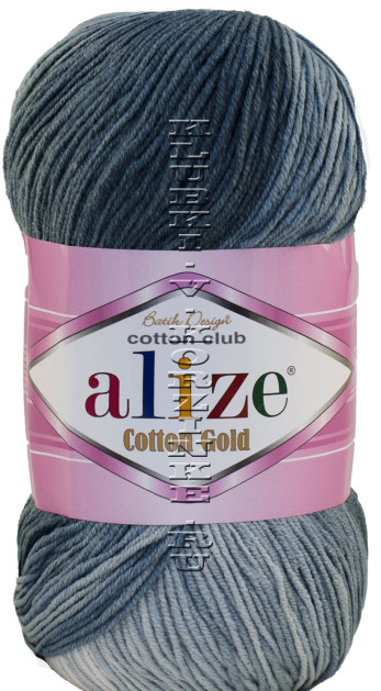 Пряжа Cotton Gold  Batik Alize - (2905 - Белый, серый)
