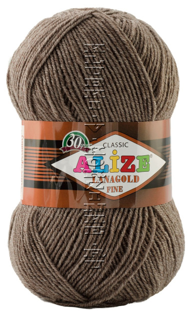 Пряжа Lanagold Fine Alize - (240 - Коричневый меланж)