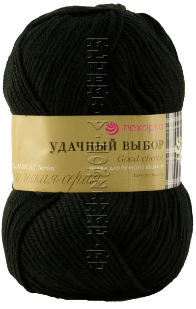 Пряжа Пехорка «Удачный выбор» - (02 - Черный)