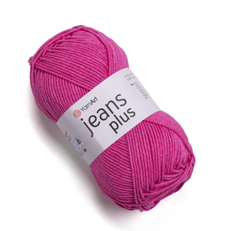Пряжа YarnArt «Jeans plus» - (42 - ярко-розовый)