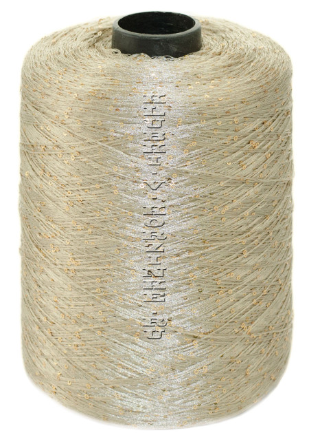 Пряжа в бобинах Paillettes (147 - Беж с золотистыми пайетками) 