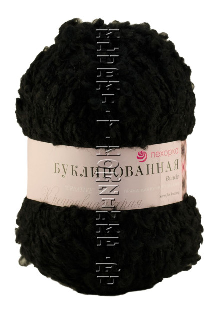 Пряжа Пехорка «Буклированная» - (02 - Черный)