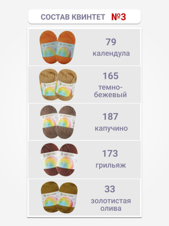 Набор пряжи Пехорка «Детская новинка» Квинтет 3