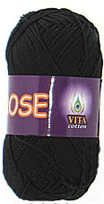 Пряжа VITA cotton "ROSE" - (3902 - Черный)