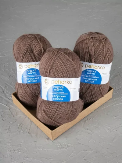 Пряжа Пехорка «Ангорская теплая» - (701 - Какао)