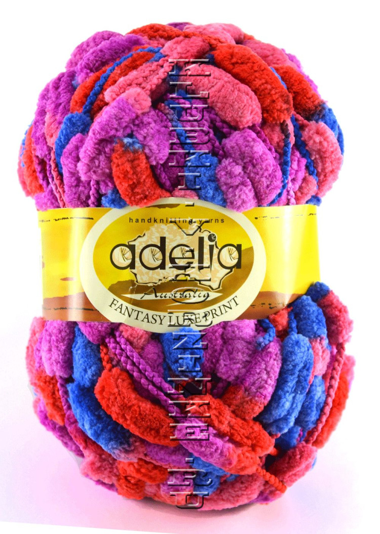 Пряжа Adelia "Fantasy Luxe Print" - (01 - Красный, синий, малиновый ...