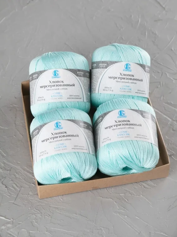 Пряжа Камтекс «Хлопок Мерсеризованный» - (073 - Лёд)