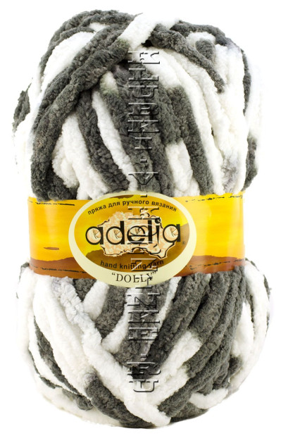 Пряжа ADELIA "DOLLY" - (15 - Бело-серый)