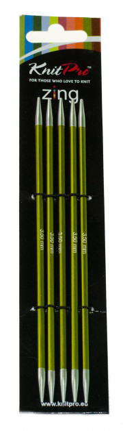 Спицы №3,5 KnitPro Zing чулочные 15 см, хризолитовые  (арт.47007) 
