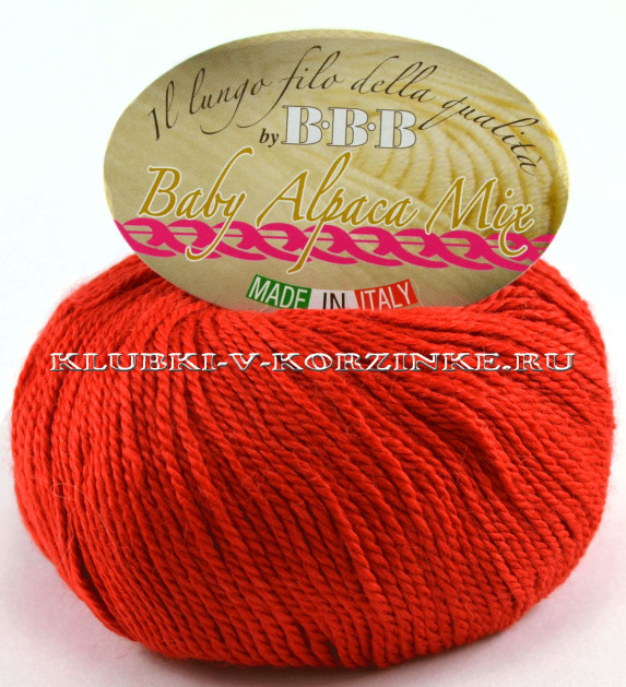 Пряжа Baby Alpaca Mix BBB - (532 - Красный)