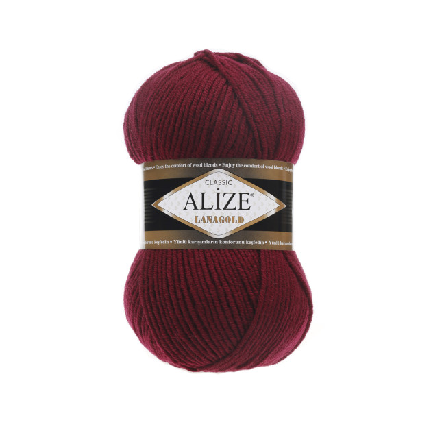 Пряжа «LANAGOLD Alize» - (57 - Бордовый)