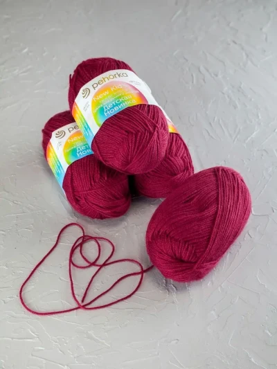 Пряжа Пехорка «Детская новинка» - (781 - Ягодный)