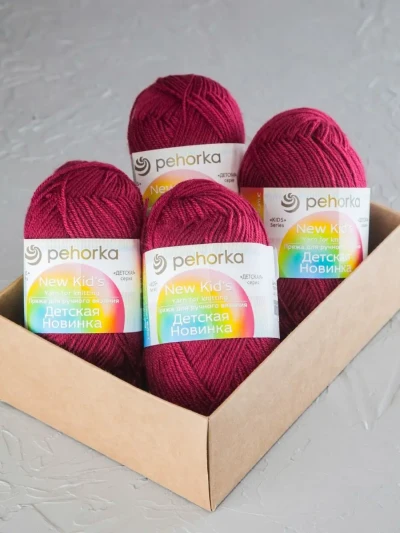 Пряжа Пехорка «Детская новинка» - (781 - Ягодный)