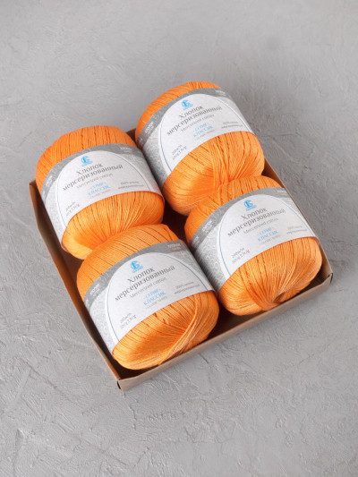 Пряжа Камтекс «Хлопок Мерсеризованный» - (035 - Оранжевый)