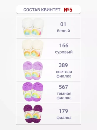 Набор пряжи Пехорка «Детская новинка» Квинтет 5