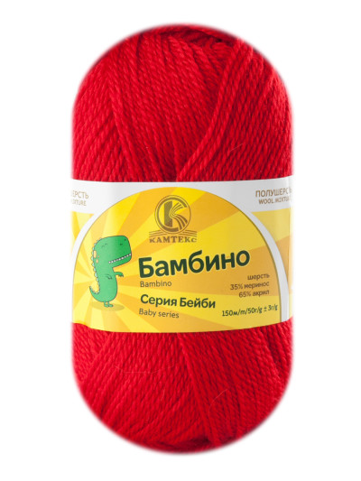 Пряжа Камтекс «Бамбино» - (046- Красный)