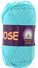 Пряжа VITA cotton "ROSE" - (3909 - Светлая голубая бирюза)