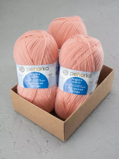 Пряжа Пехорка «Ангорская теплая» - (265 - Розовый персик)
