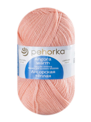 Пряжа Пехорка «Ангорская теплая» - (265 - Розовый персик) 100 г / 480 м40% шерсть, 60% ПАН объемный
