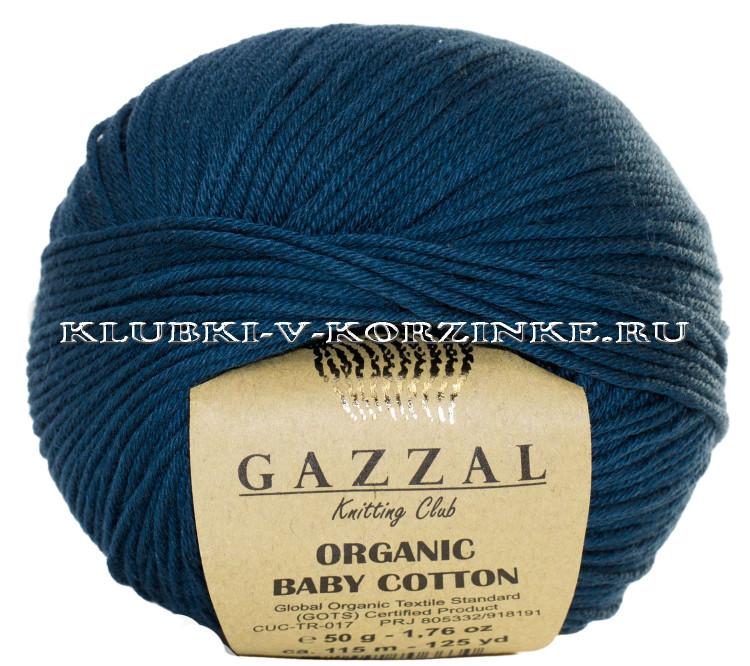 Пряжа Gazzal Organic Baby Cotton - (437 - Петроль) - купить в Москве по ...