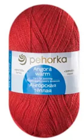 Пряжа Пехорка «Ангорская теплая» - (88 - Красный мак)
