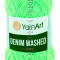 Пряжа YarnArt Denim Washed - (912 - Салатовый, белый)